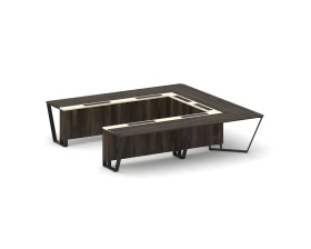 Стол переговорный П-образный ЛДСП/краш. металл/МДФ 3200x3200x750 Стил Мит / Steel Meet images