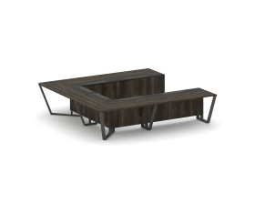 Стол переговорный П-образный ЛДСП/краш. металл/МДФ 3200x3200x750 Стил Мит / Steel Meet images