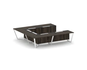 Стол переговорный П-образный ЛДСП/краш. металл/МДФ 3200x3200x750 Стил Мит / Steel Meet images