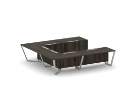 Стол переговорный П-образный ЛДСП/краш. металл/МДФ 3200x3200x750 Стил Мит / Steel Meet images