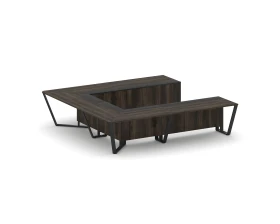 Стол переговорный П-образный ЛДСП/краш. металл/МДФ 3200x3200x750 Стил Мит / Steel Meet images