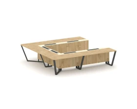 Стол переговорный П-образный ЛДСП/краш. металл/МДФ 3200x3200x750 Стил Мит / Steel Meet images