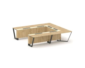 Стол переговорный П-образный ЛДСП/краш. металл/МДФ 3200x3200x750 Стил Мит / Steel Meet images