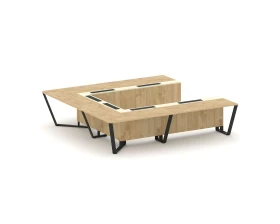 Стол переговорный П-образный ЛДСП/краш. металл/МДФ 3200x3200x750 Стил Мит / Steel Meet images