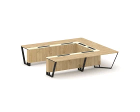 Стол переговорный П-образный ЛДСП/краш. металл/МДФ 3200x3200x750 Стил Мит / Steel Meet images