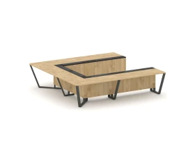 Стол переговорный П-образный ЛДСП/краш. металл/МДФ 3200x3200x750 Стил Мит / Steel Meet images