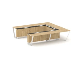 Стол переговорный П-образный ЛДСП/краш. металл/МДФ 3200x3200x750 Стил Мит / Steel Meet images