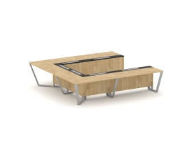 Стол переговорный П-образный ЛДСП/краш. металл/МДФ 3200x3200x750 Стил Мит / Steel Meet images