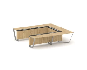 Стол переговорный П-образный ЛДСП/краш. металл/МДФ 3200x3200x750 Стил Мит / Steel Meet images