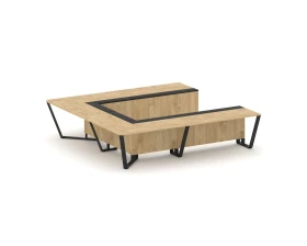 Стол переговорный П-образный ЛДСП/краш. металл/МДФ 3200x3200x750 Стил Мит / Steel Meet images