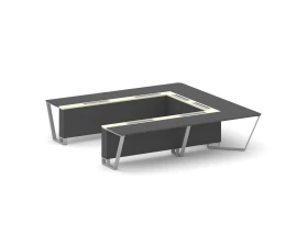 Стол переговорный П-образный ЛДСП/краш. металл/МДФ 3200x3200x750 Стил Мит / Steel Meet images