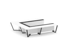 Стол переговорный П-образный ЛДСП/краш. металл/МДФ 3200x3200x750 Стил Мит / Steel Meet images