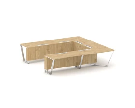 Стол переговорный П-образный ЛДСП/нерж. сталь 3200x3200x750 Стил Мит / Steel Meet images