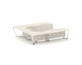 Стол переговорный П-образный ЛДСП/нерж. сталь 3200x3200x750 Стил Мит / Steel Meet images