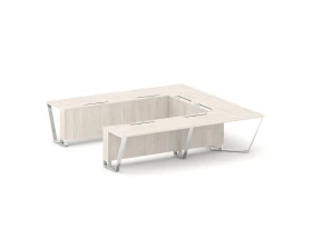 Стол переговорный П-образный ЛДСП/нерж. сталь 3200x3200x750 Стил Мит / Steel Meet images