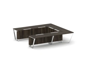 Стол переговорный П-образный ЛДСП/нерж. сталь 3200x3200x750 Стил Мит / Steel Meet images