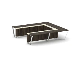 Стол переговорный П-образный ЛДСП/нерж. сталь/МДФ 3200x3200x750 Стил Мит / Steel Meet images