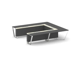 Стол переговорный П-образный ЛДСП/нерж. сталь/МДФ 3200x3200x750 Стил Мит / Steel Meet images