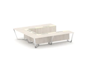 Стол переговорный П-образный ЛДСП/нерж. сталь/МДФ 3200x3200x750 Стил Мит / Steel Meet images