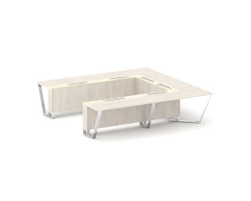 Стол переговорный П-образный ЛДСП/нерж. сталь/МДФ 3200x3200x750 Стил Мит / Steel Meet images