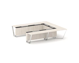 Стол переговорный П-образный ЛДСП/нерж. сталь/МДФ 3200x3200x750 Стил Мит / Steel Meet images