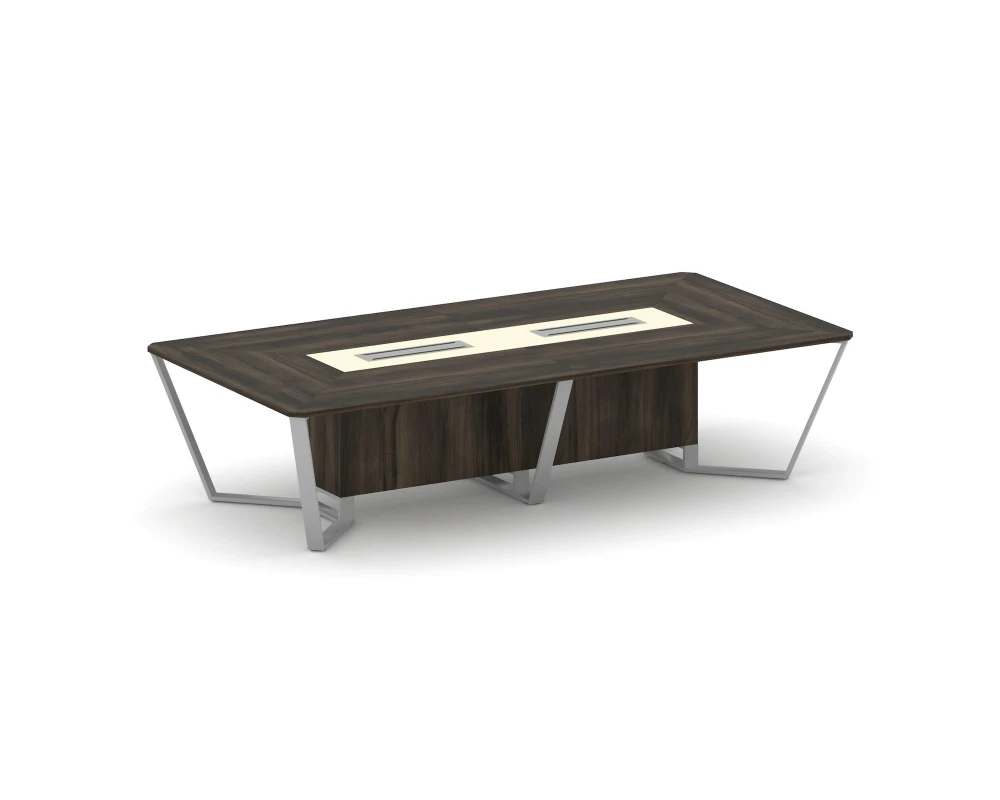 Стол переговорный прямоугольный ЛДСП/краш. металл/МДФ 3200x1600x750 Стил Мит / Steel Meet