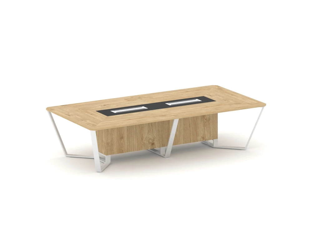 Стол переговорный прямоугольный ЛДСП/краш. металл/МДФ 3200x1600x750 Стил Мит / Steel Meet