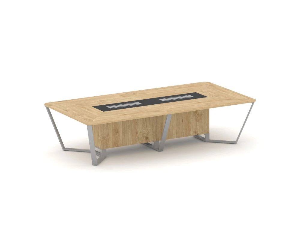 Стол переговорный прямоугольный ЛДСП/краш. металл/МДФ 3200x1600x750 Стил Мит / Steel Meet