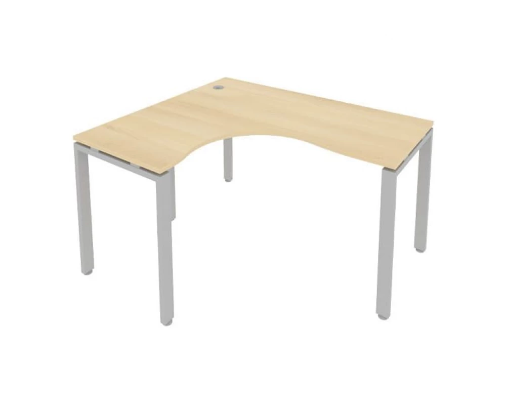 Стол криволинейный левый на П-образном м/к 140x120x75 Metal System