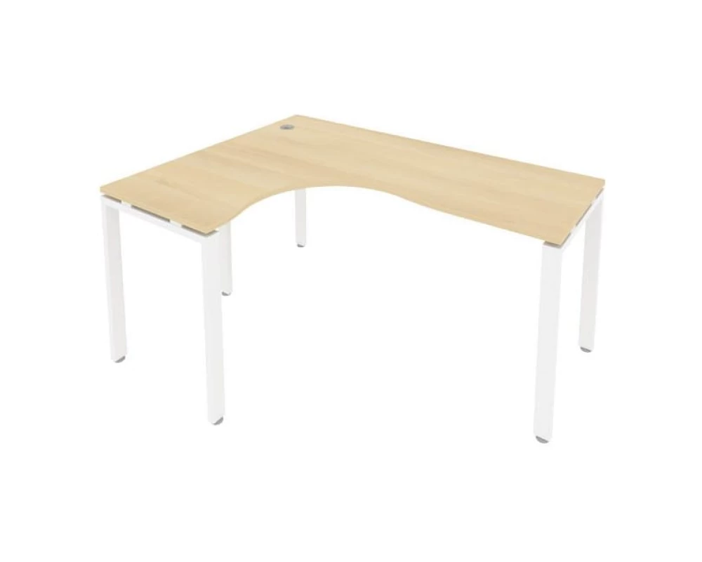 Стол криволинейный левый на П-образном м/к 160x120x75 Metal System