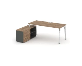 Стол письменный с греденцией левой на А-образном каркасе 1580x800x750 Стайл Проджект Директ Люкс / Style Project Direct Lux images