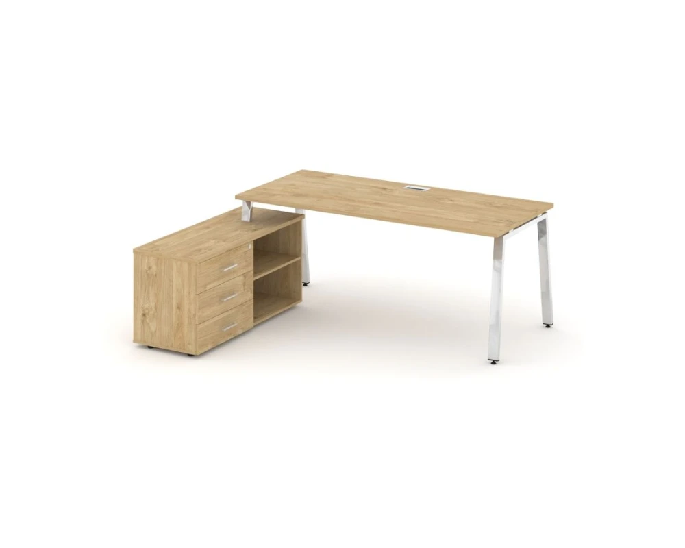 Стол письменный с греденцией левой на А-образном каркасе 1780x700x750 Стайл Проджект Директ Люкс / Style Project Direct Lux