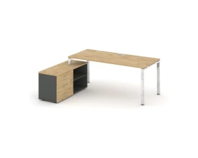 Стол письменный с греденцией левой на П-образном каркасе 1380x700x750 Стайл Проджект Директ Люкс / Style Project Direct Lux images