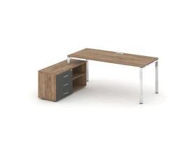 Стол письменный с греденцией левой на П-образном каркасе 1380x800x750 Стайл Проджект Директ Люкс / Style Project Direct Lux images