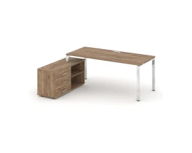 Стол письменный с греденцией левой на П-образном каркасе 1580x700x750 Стайл Проджект Директ Люкс / Style Project Direct Lux images