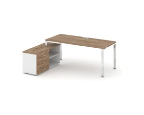 Стол письменный с греденцией левой на П-образном каркасе 1780x700x750 Стайл Проджект Директ Люкс / Style Project Direct Lux images