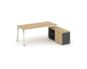 Стол письменный с греденцией правой на А-образном каркасе 1380x700x750 Стайл Проджект Директ Люкс / Style Project Direct Lux images