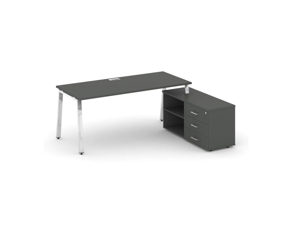 Стол письменный с греденцией правой на А-образном каркасе 1380x800x750 Стайл Проджект Директ Люкс / Style Project Direct Lux