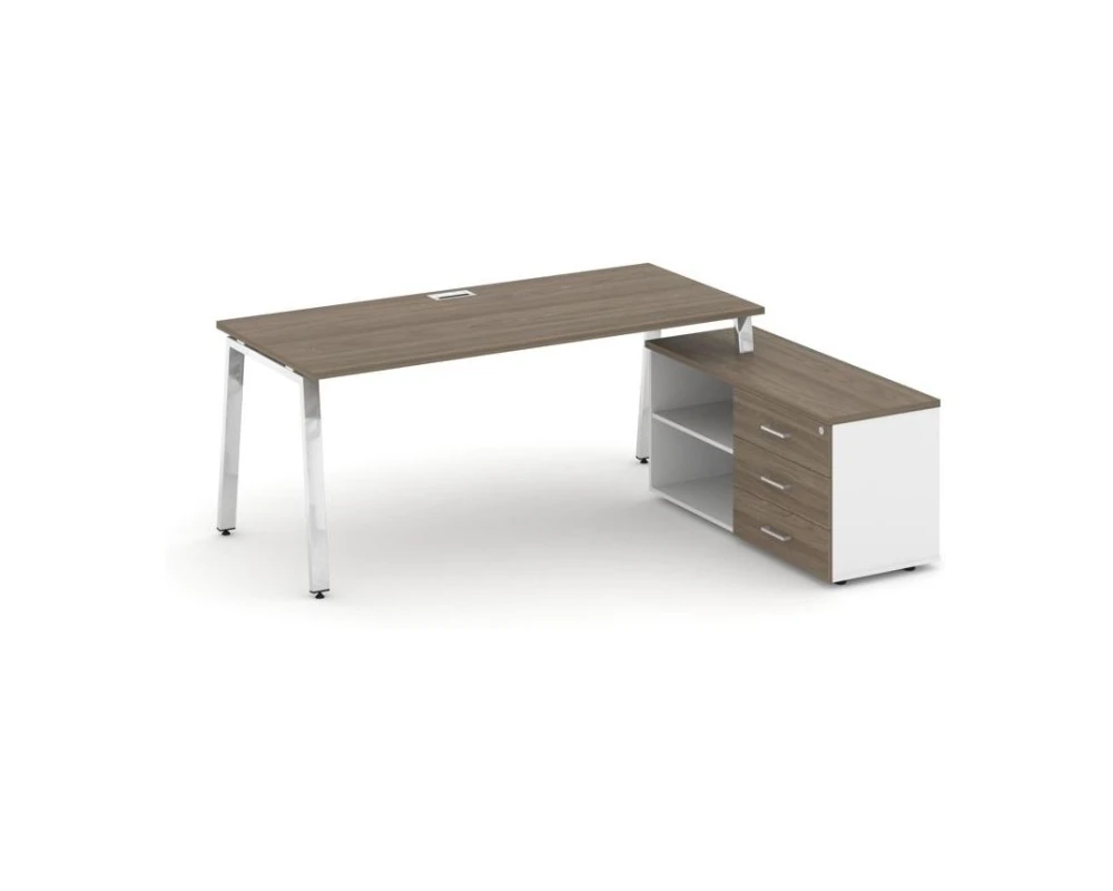 Стол письменный с греденцией правой на А-образном каркасе 1580x700x750 Стайл Проджект Директ Люкс / Style Project Direct Lux