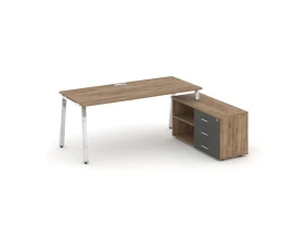 Стол письменный с греденцией правой на А-образном каркасе 1780x700x750 Стайл Проджект Директ Люкс / Style Project Direct Lux images