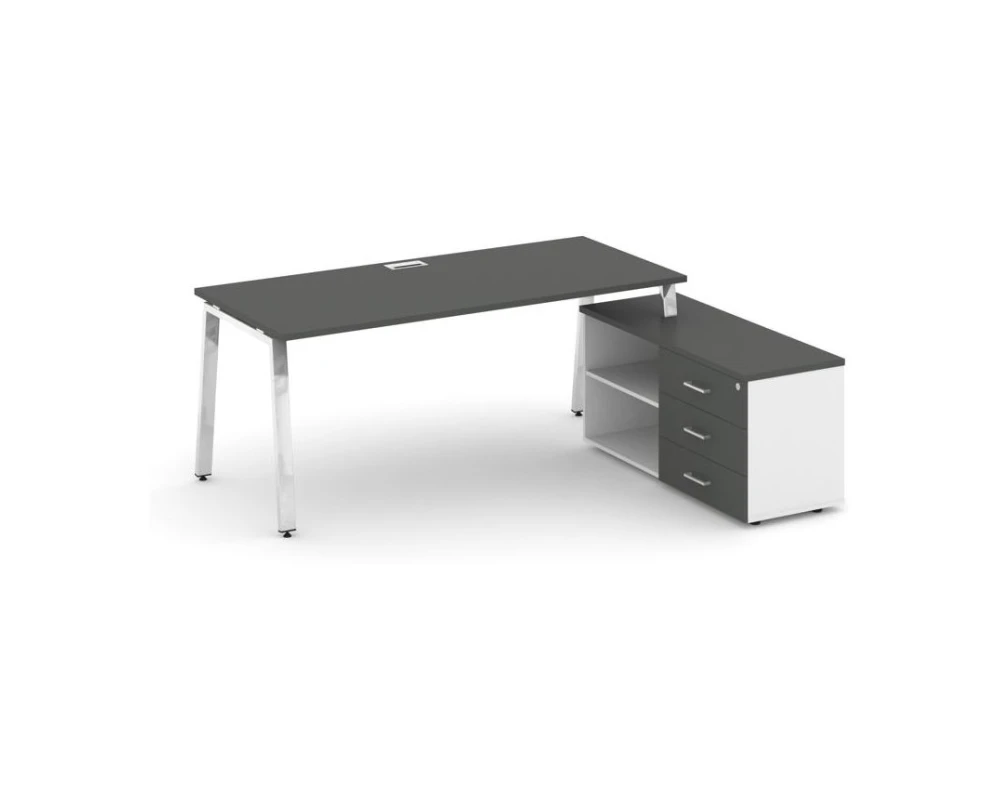 Стол письменный с греденцией правой на А-образном каркасе 1980x800x750 Стайл Проджект Директ Люкс / Style Project Direct Lux