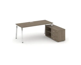 Стол письменный с греденцией правой на А-образном каркасе 1980x800x750 Стайл Проджект Директ Люкс / Style Project Direct Lux images