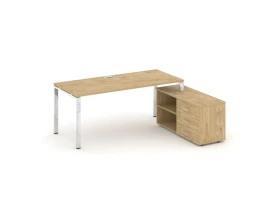 Стол письменный с греденцией правой на П-образном каркасе 1380x700x750 Стайл Проджект Директ Люкс / Style Project Direct Lux images