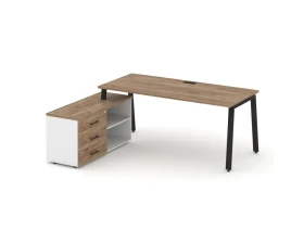 Стол письменный с греденцией левой на А-образном каркасе 1580x1580x750 Стайл Проджект Директ / Style Project Direct images
