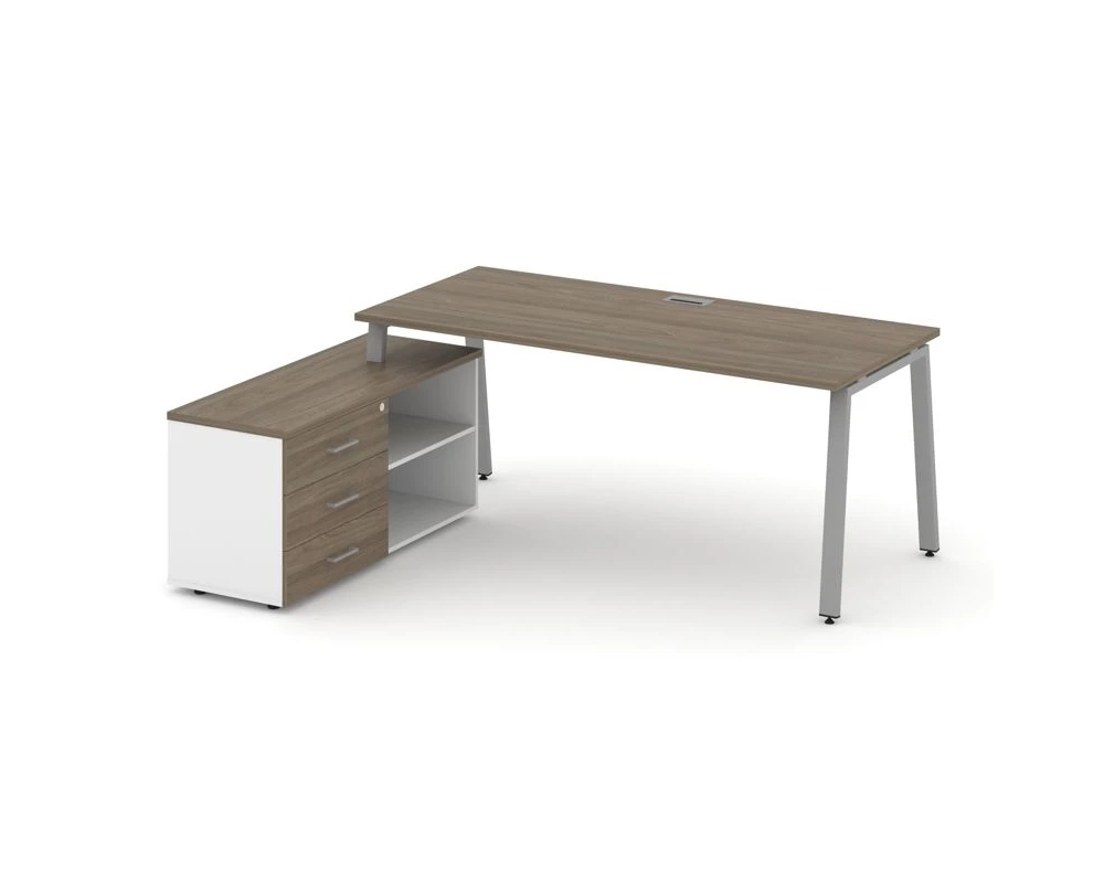 Стол письменный с греденцией левой на А-образном каркасе 1980x1480x750 Стайл Проджект Директ / Style Project Direct