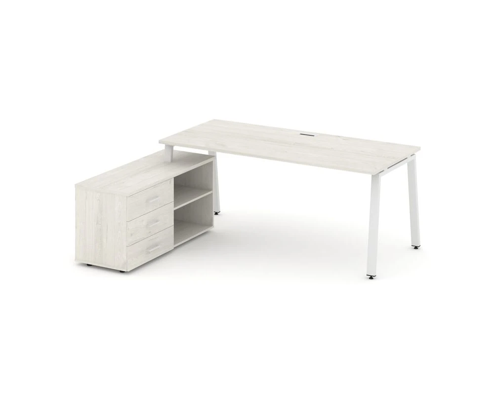 Стол письменный с греденцией левой на А-образном каркасе 2180x1580x750 Стайл Проджект Директ / Style Project Direct