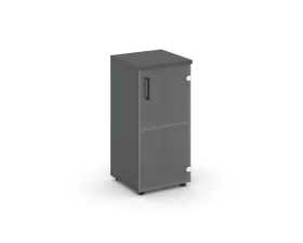 Шкаф низкий узкий правый прозр. стекло 400x400x833 Стайл Проджект / Style Project images