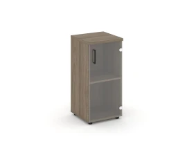 Шкаф низкий узкий правый прозр. стекло 400x400x833 зад. стенка HDF Стайл Проджект / Style Project images