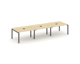 Стол переговорный на П-образном каркасе 50 мм с лючком 4410x1180x750 Стайл Проджект / Style Project images