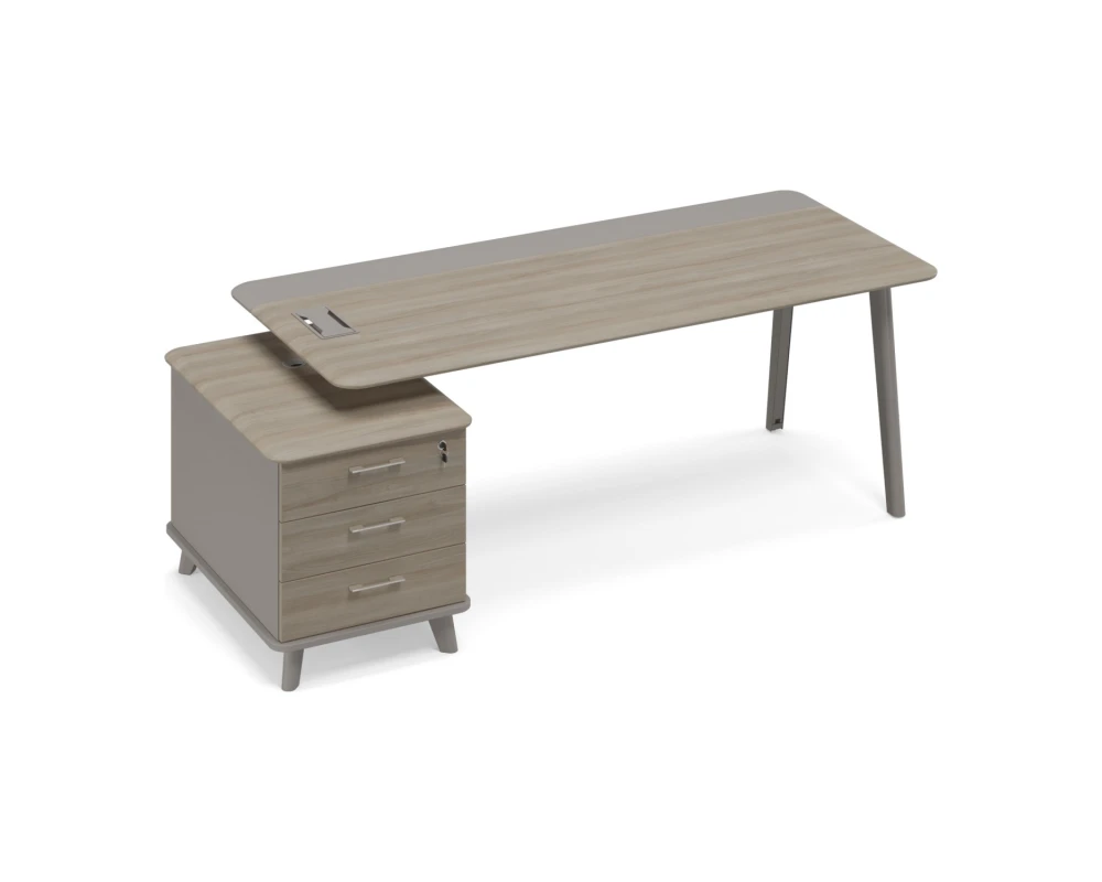 Стол комбинированный на тумбе малой левый (тип 1) Time Metal